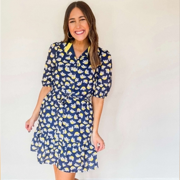 Jade Melody Tam Lemon Tiles V-neck Midi Dress